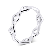 Plain Crisscross Silver Ring NSR-707